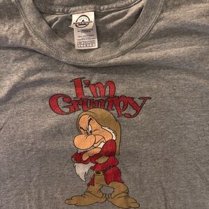 Disney Gray T-Shirt with Grumpy in Red and Brown